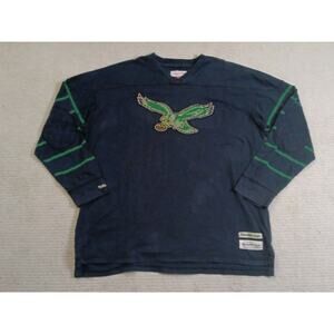 Philadelphia Eagles Mitchell & Ness Throwback Long Sleeve Shirt Mens 3XL
